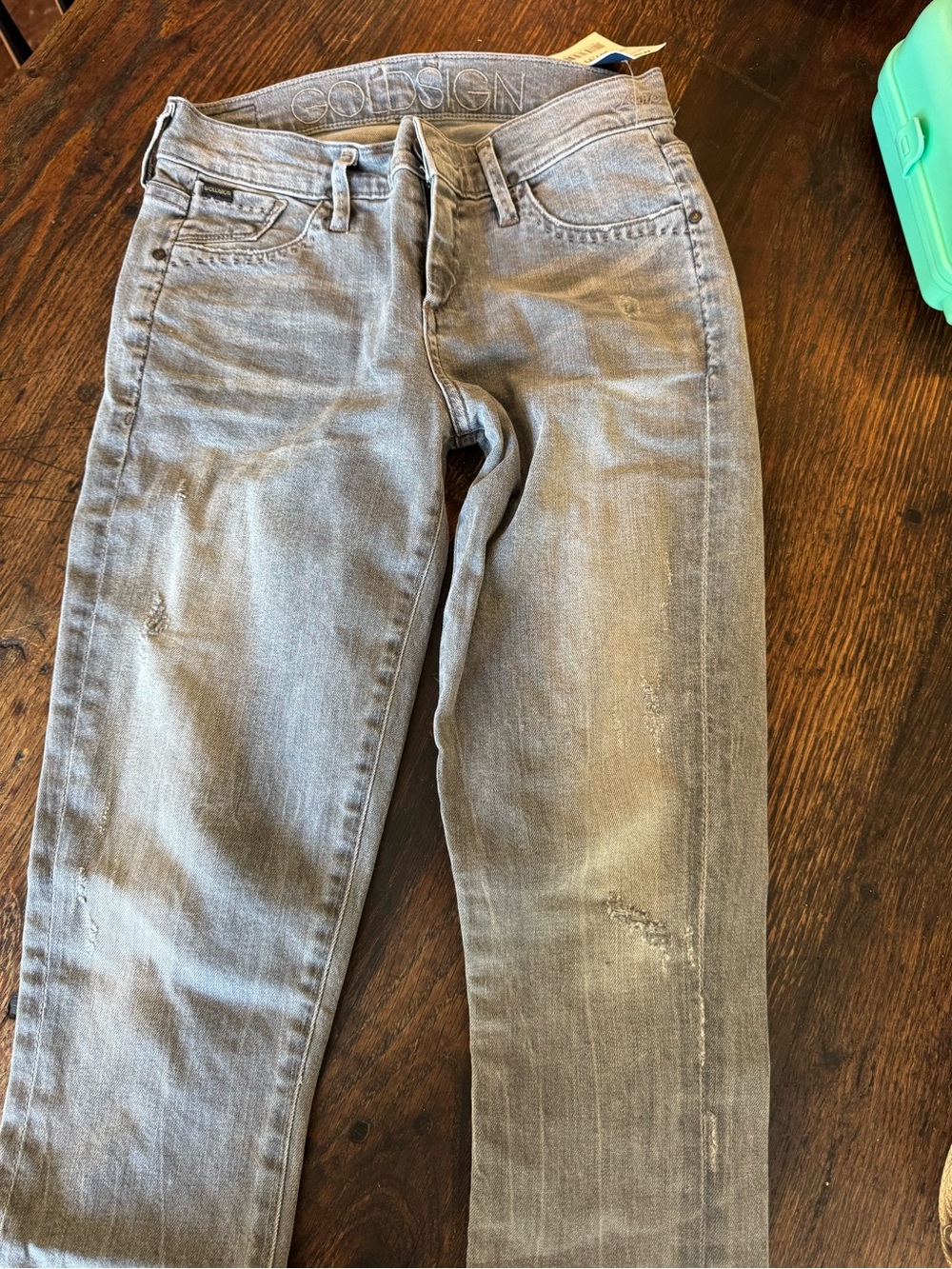 Womenβs GoldSign Gray Slim Jeans